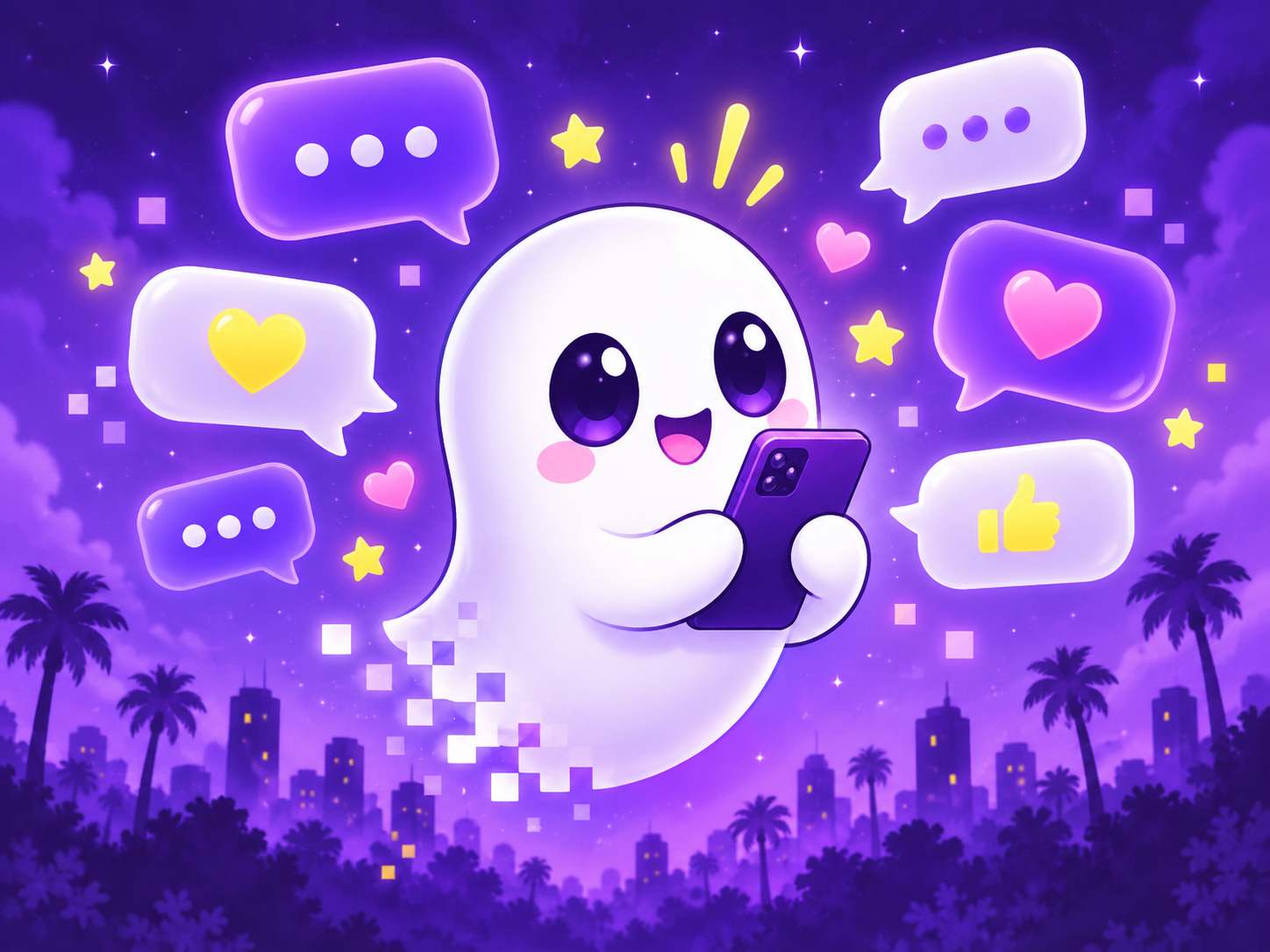 Ghosted checking a lively group chat