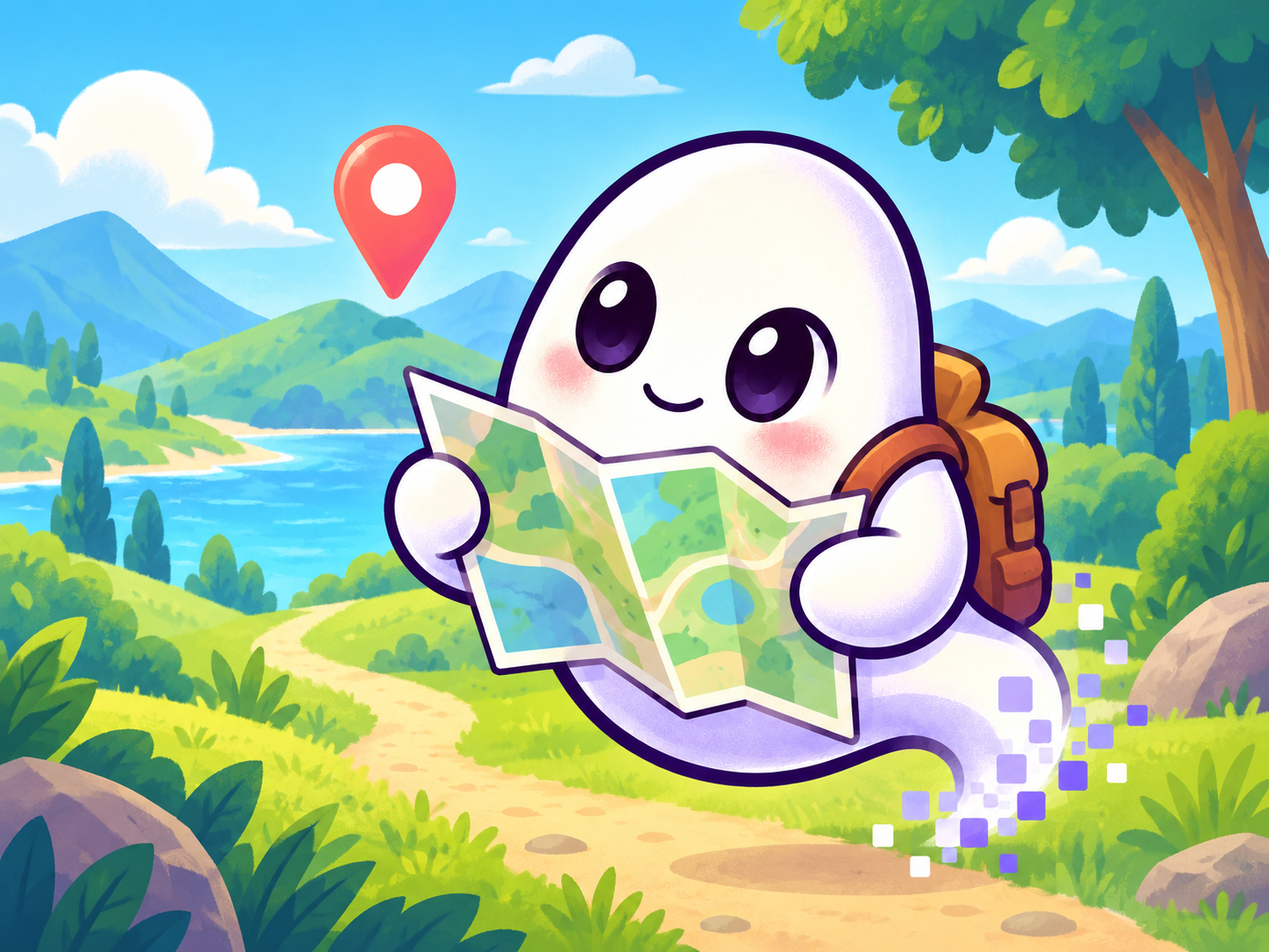 Ghosted exploring with a map